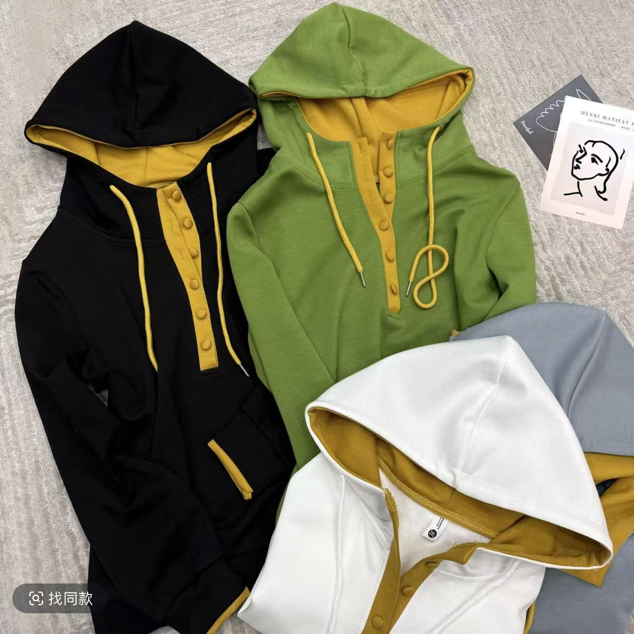 运动休闲时尚宽松百搭带帽