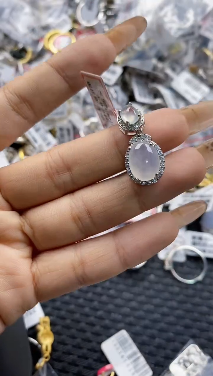 翡翠戒指银S925镶嵌8888     3