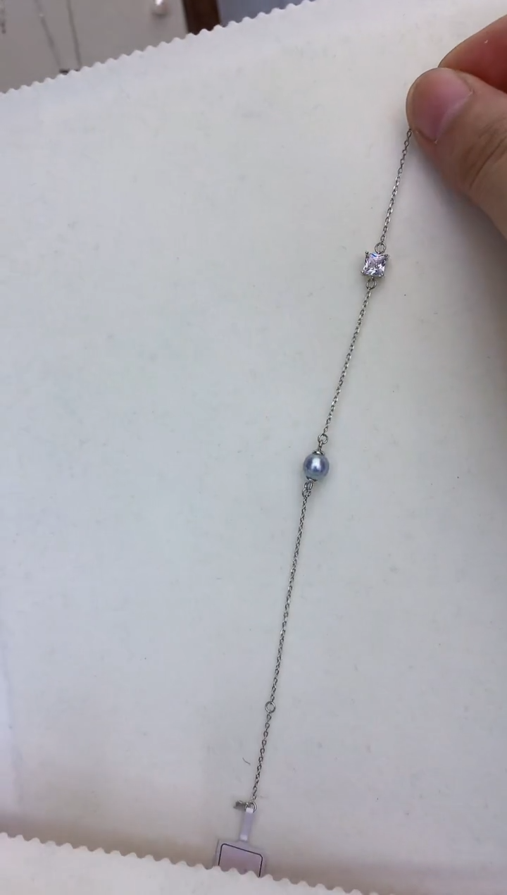 银S925镶嵌海水珍珠饰品真多麻色设计款手链