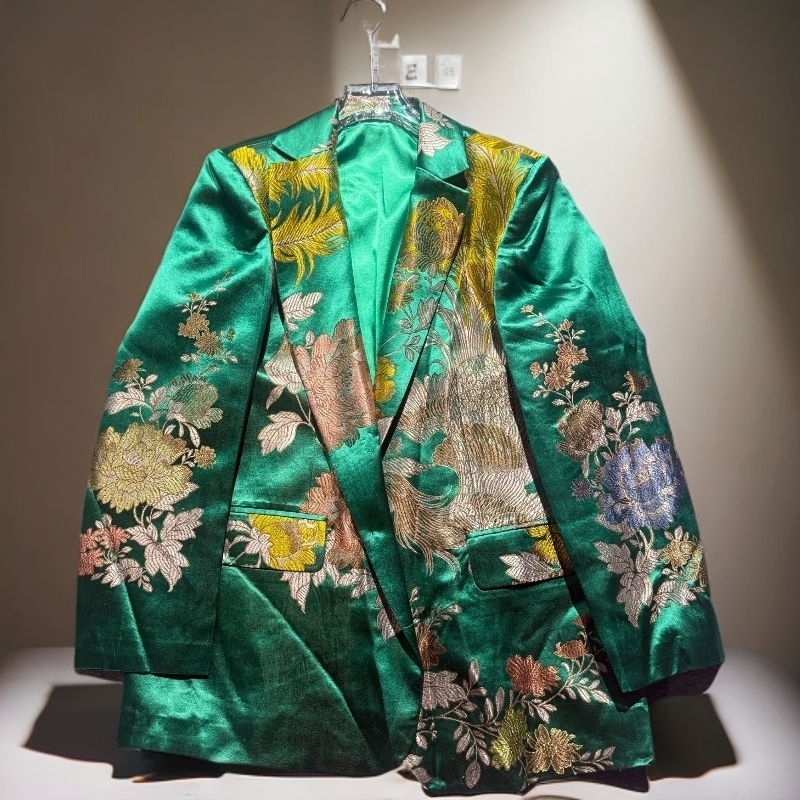 6真丝织锦西服外套新中式国风爆款