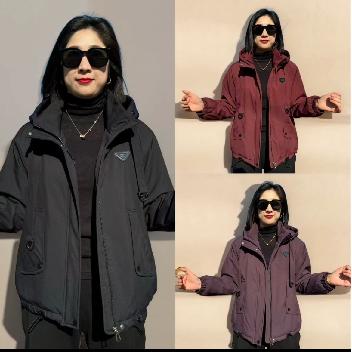 三角标冬季保暖派客服加厚整张绒保暖防风防水