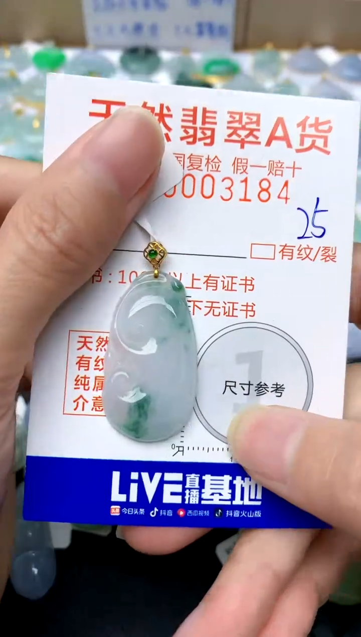 【闪购商品】翡翠颈饰18K金镶嵌25天然A货翡翠