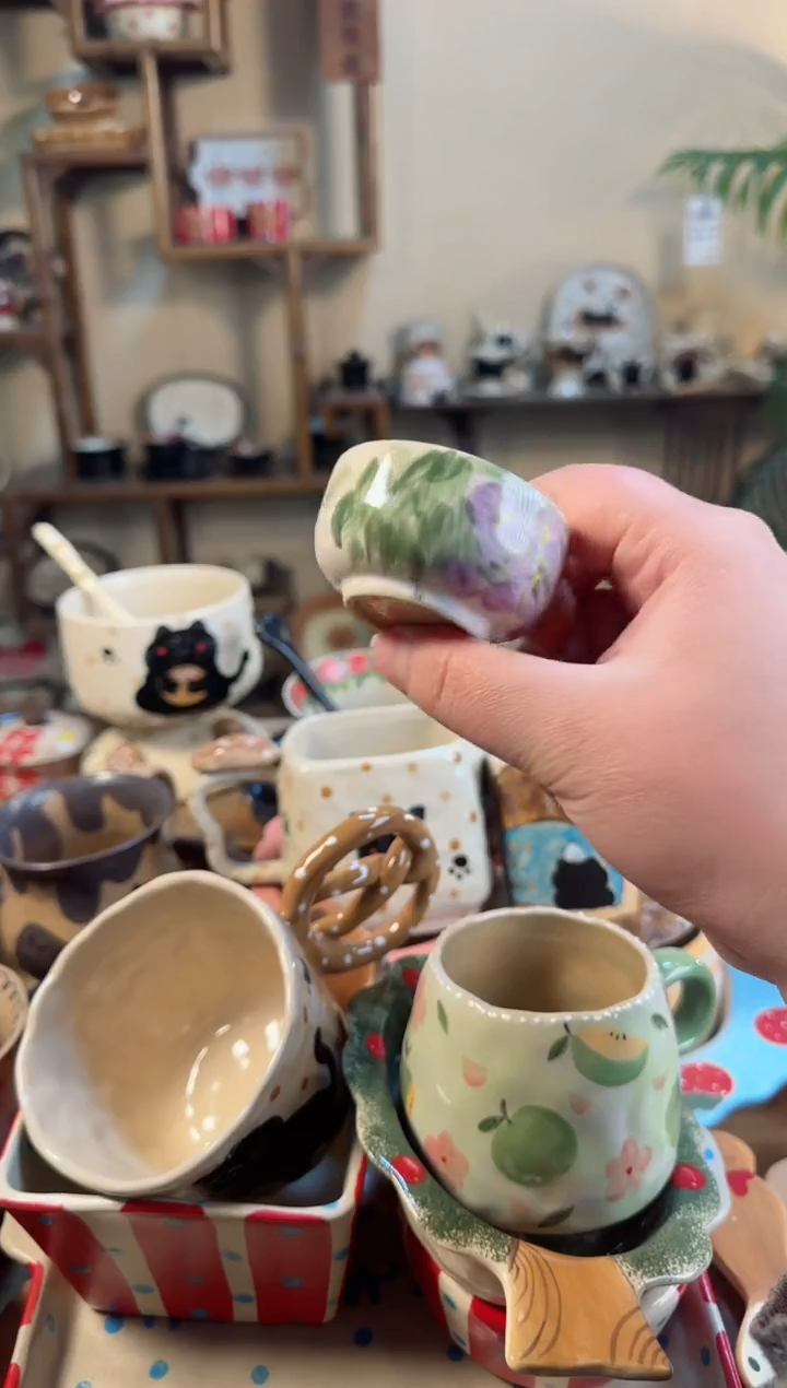 【闪购商品】紫藤花一口杯高温瓷器