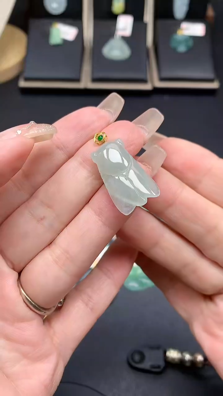 【闪购商品】翡翠吊坠(不含链)18K金镶嵌MS141746