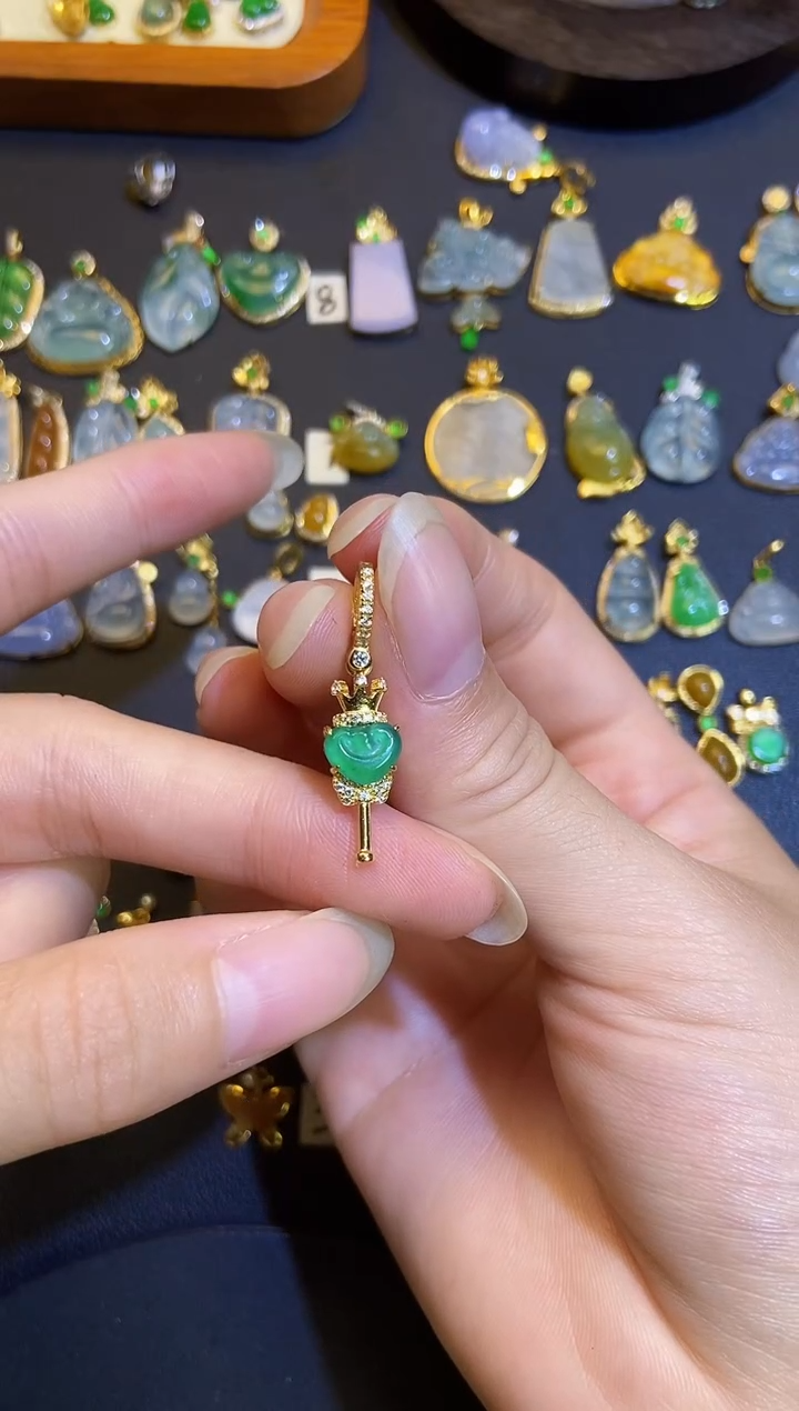 吊坠(不含链)银S925镶嵌翡翠1