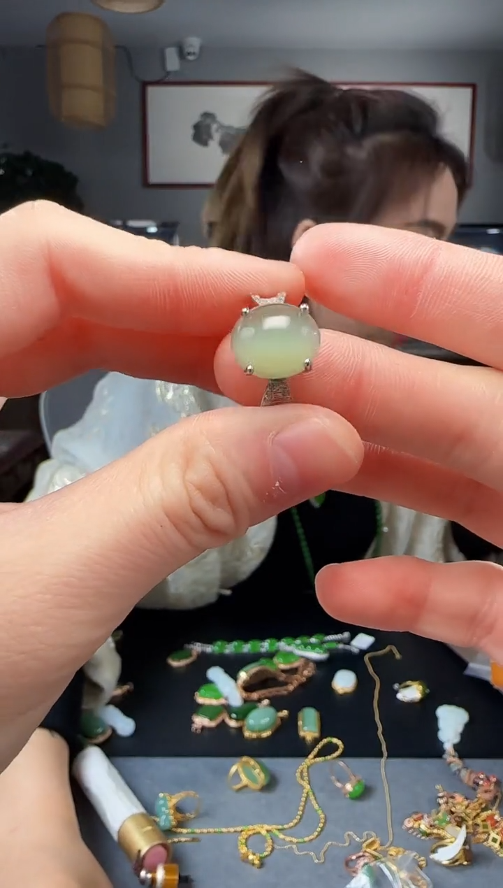 【闪购商品】和田玉戒指银S925镶嵌1