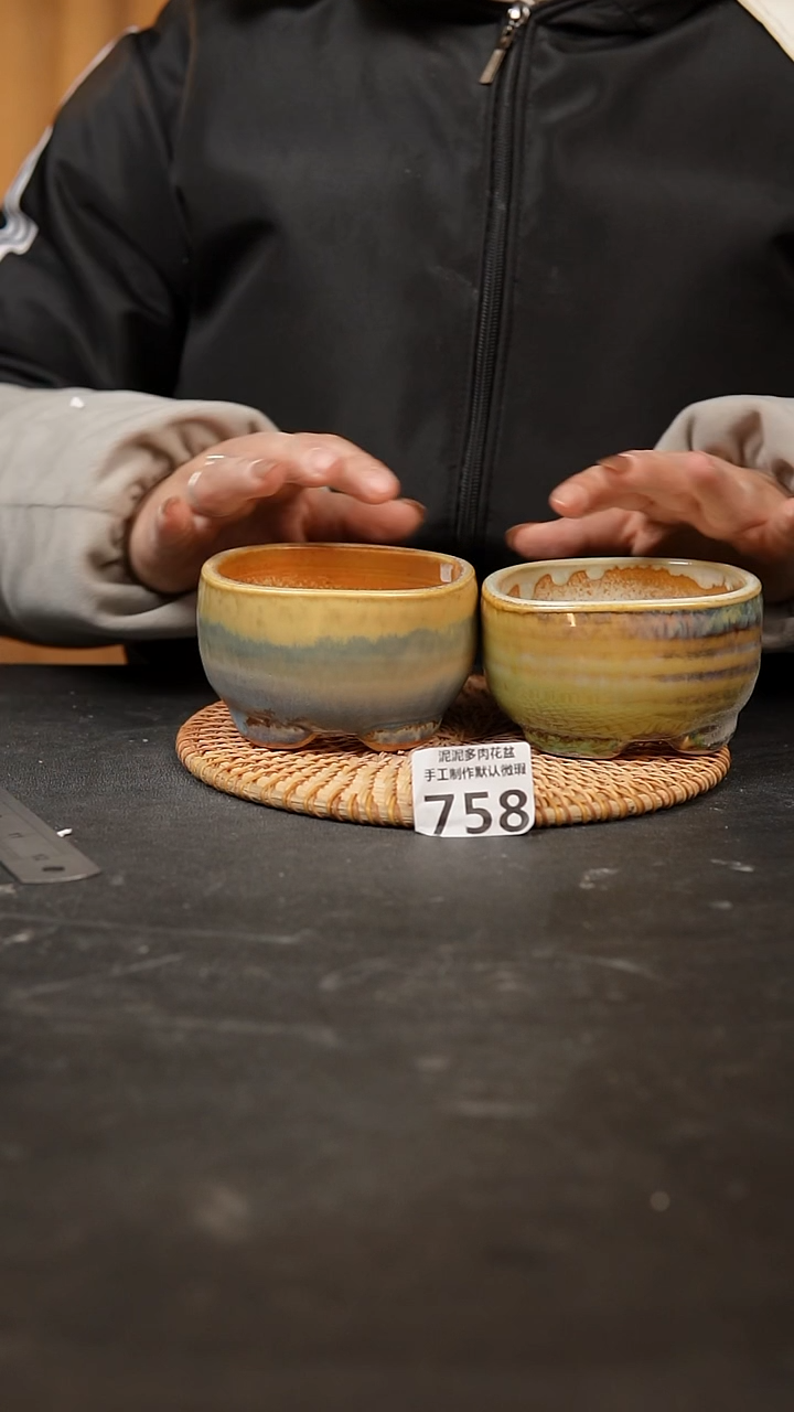 【闪购商品】瓷片758泥泥手工花盆口8