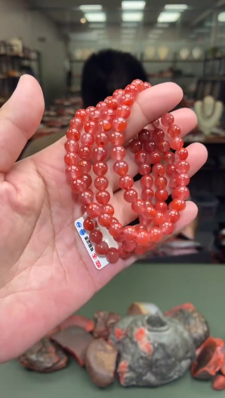 手链未镶嵌南红玛瑙多圈手串一条约7mm多样性发货
