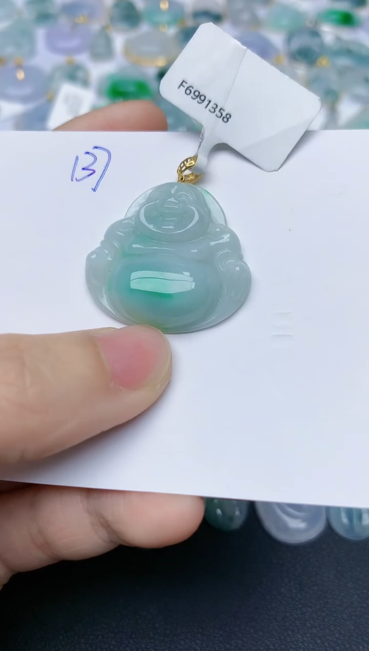 【闪购商品】翡翠颈饰18K金镶嵌天然翡翠A货    