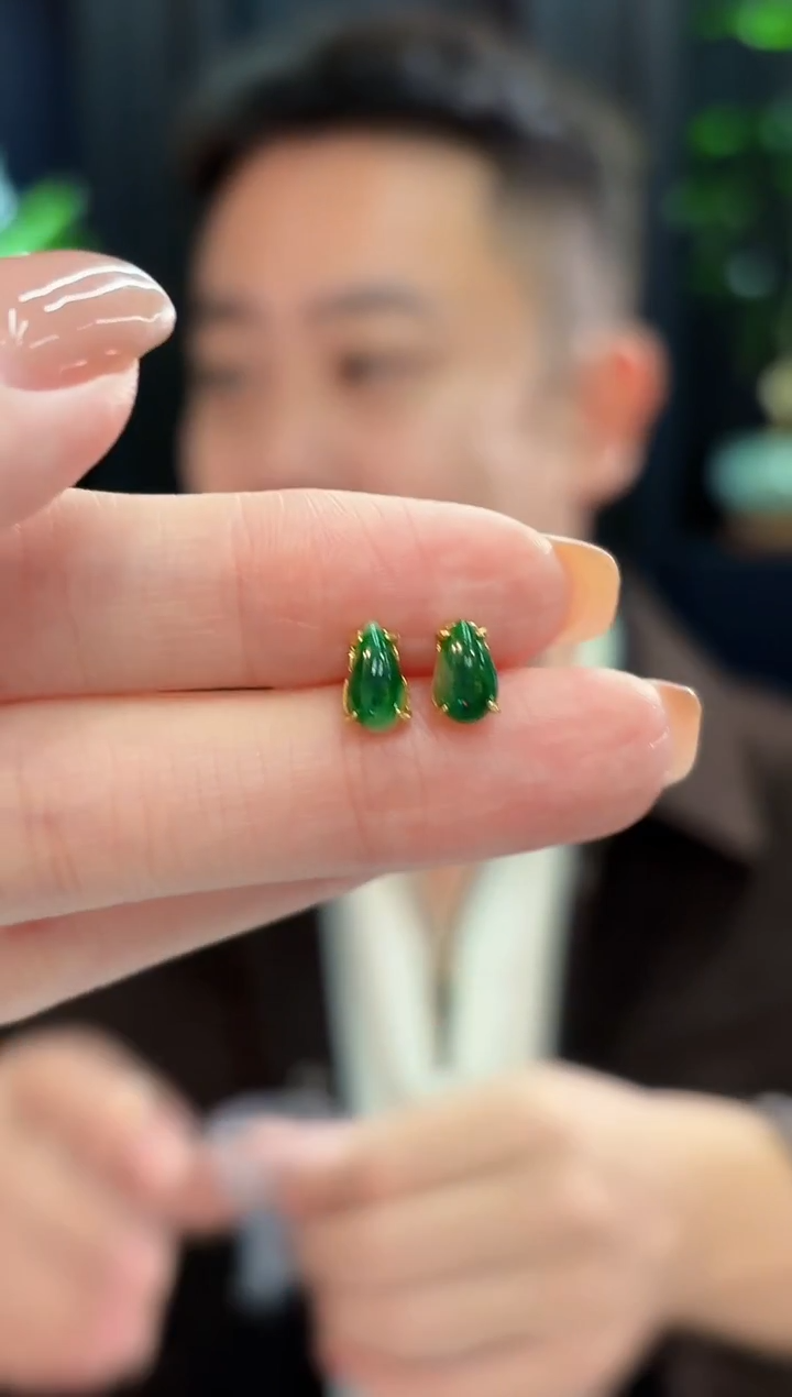 未镶嵌翡翠耳饰 缅甸A货/支持复检/一件