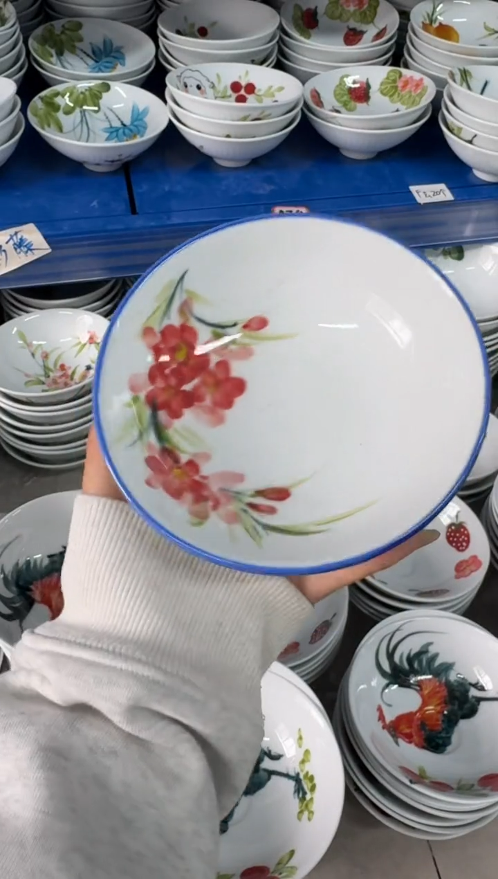 瓷片景德镇高温陶瓷食品级手绘釉中彩-小胖碗