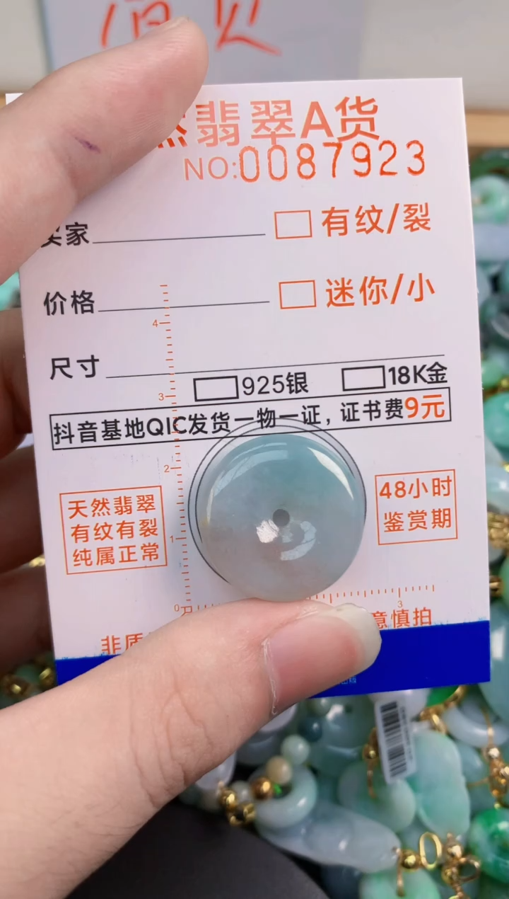 翡翠未镶嵌吊坠(不含链)        1