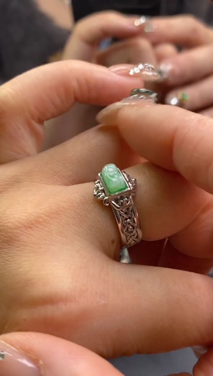 颈饰银S925镶嵌翡翠净货15350