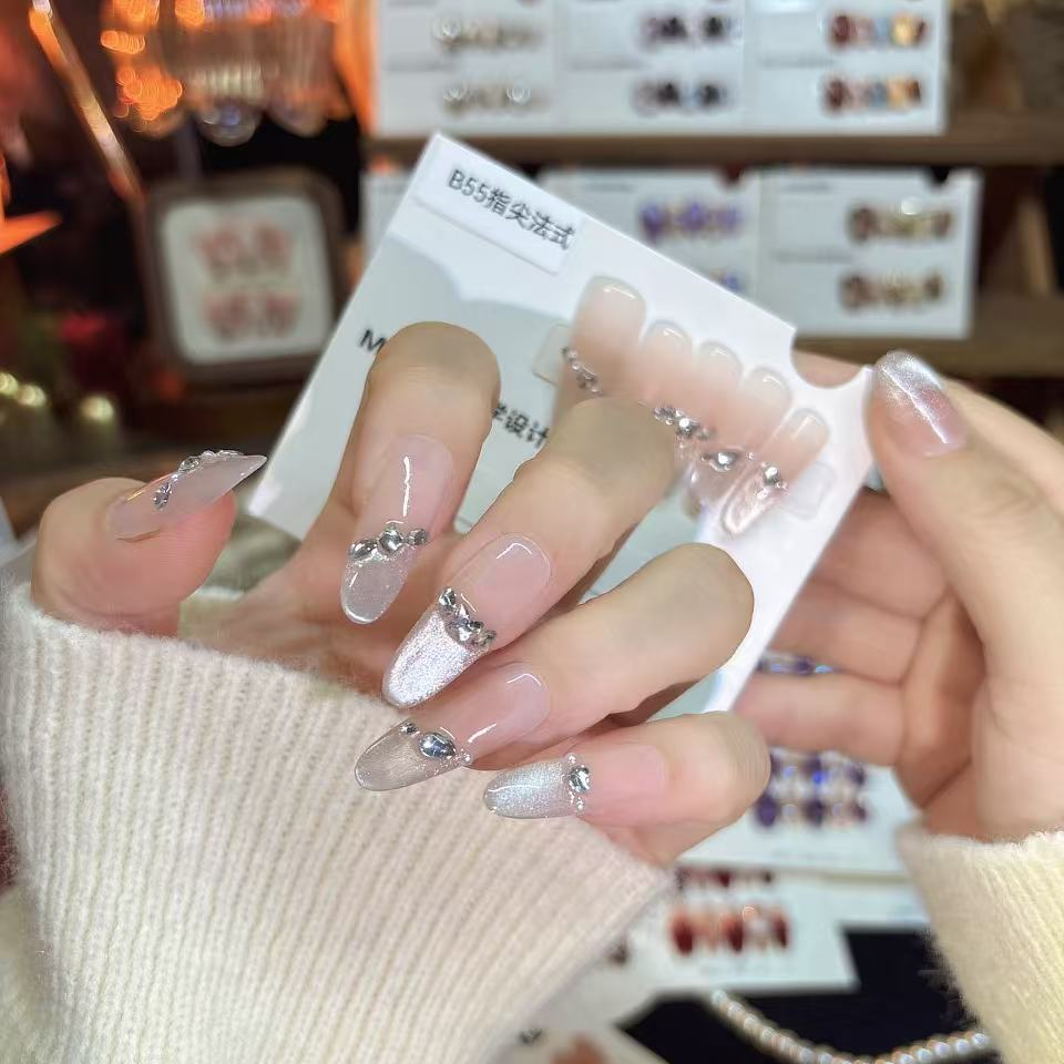 B55【指尖法式】新年款纯手工秋冬显白气质穿戴甲