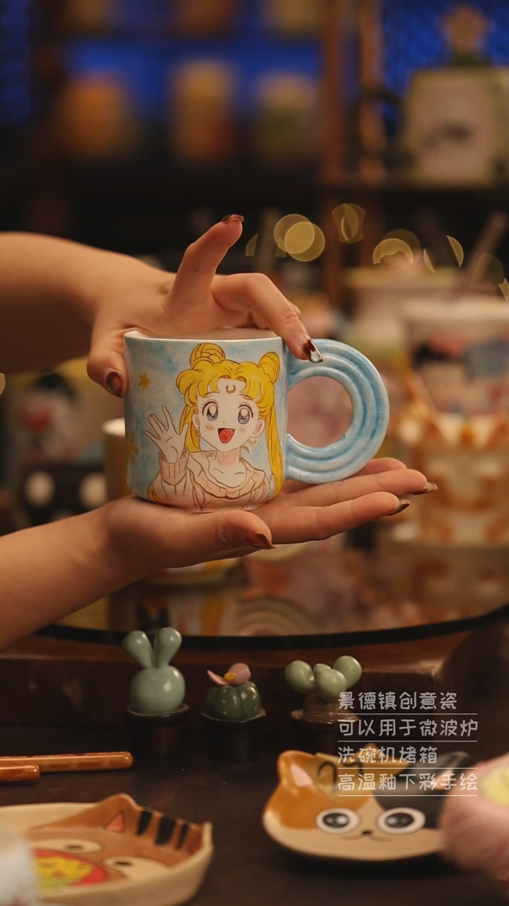 陶瓷景德镇可爱陶瓷釉下彩绘设计师款