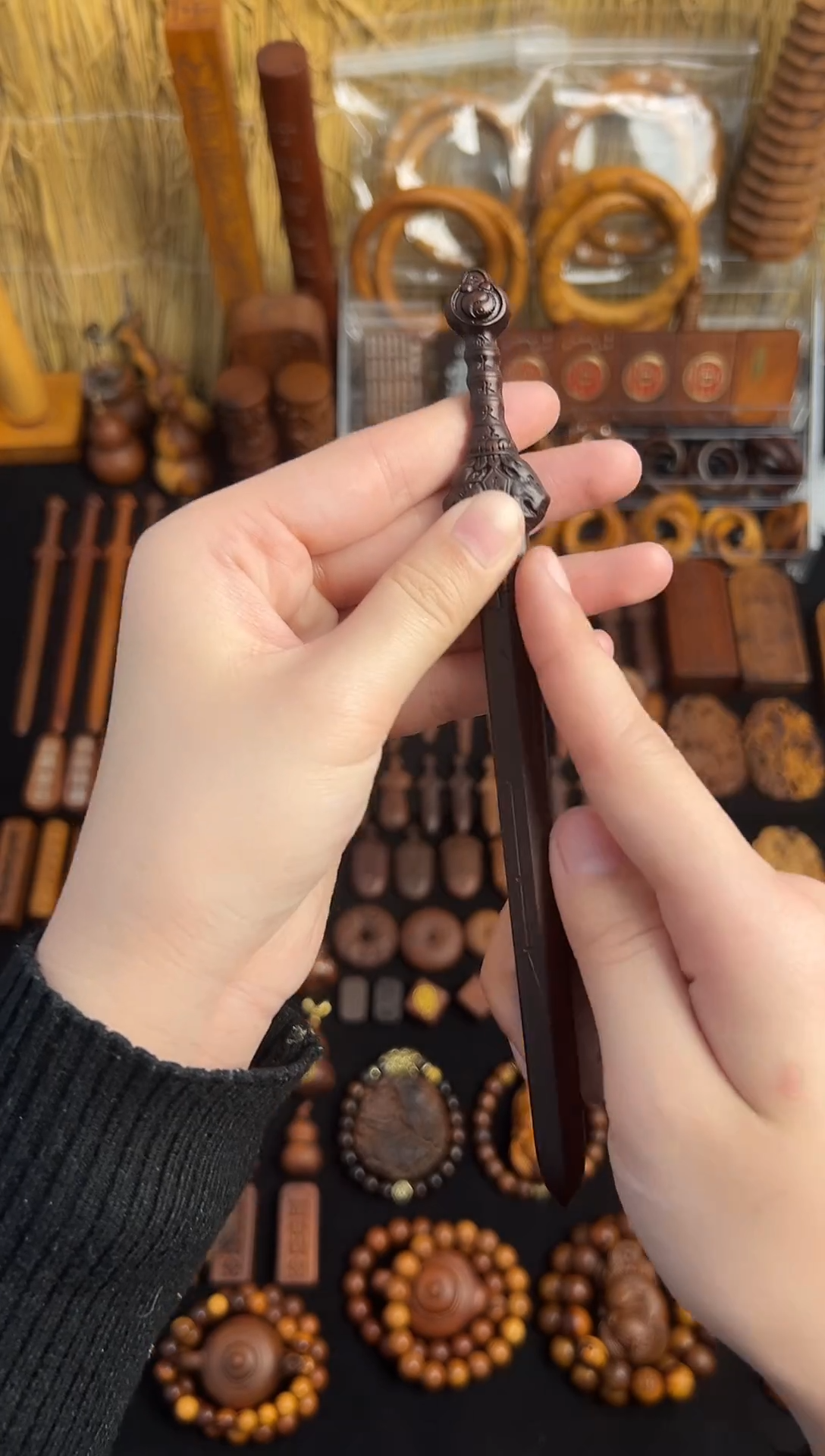 【闪购商品】木雷击枣木 玉化 19公分天师剑