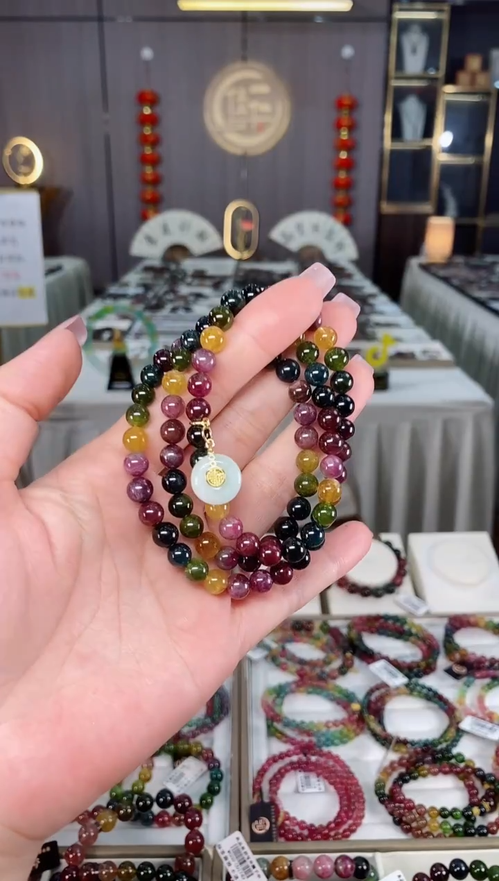 未镶嵌老矿碧玺三圈手串6mm+碧玺hon多样性发货一条