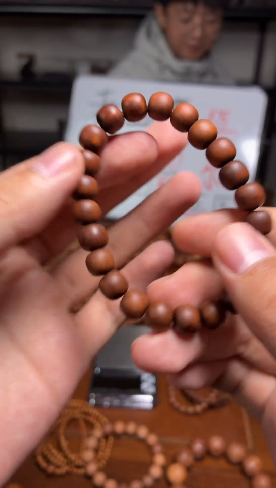 檀香木手串/手链8*9老型珠黑肉老山檀微瑕