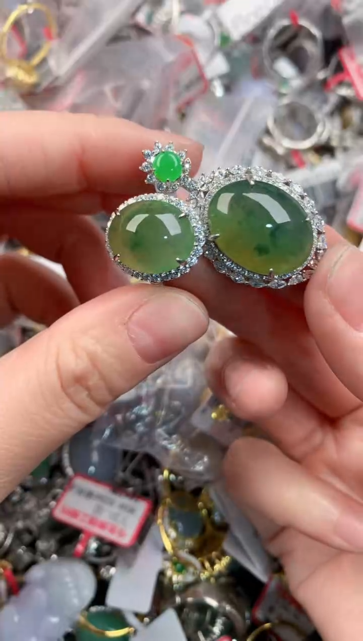 银S925镶嵌戒指翡翠555                8