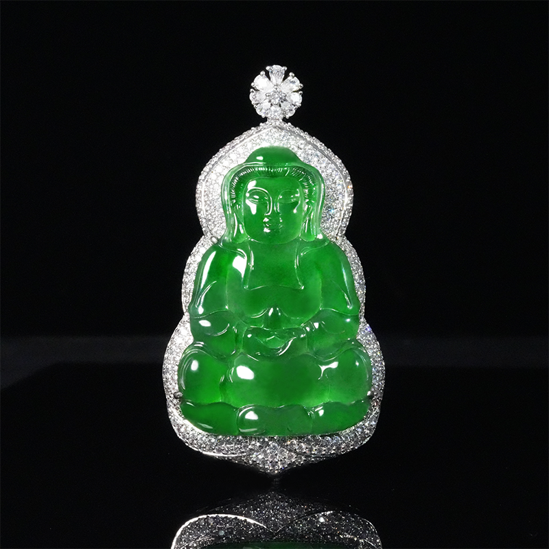 【小胖翡翠】天然翡翠大观音吊坠A货优雅颈饰翡翠饰品-多样性发1