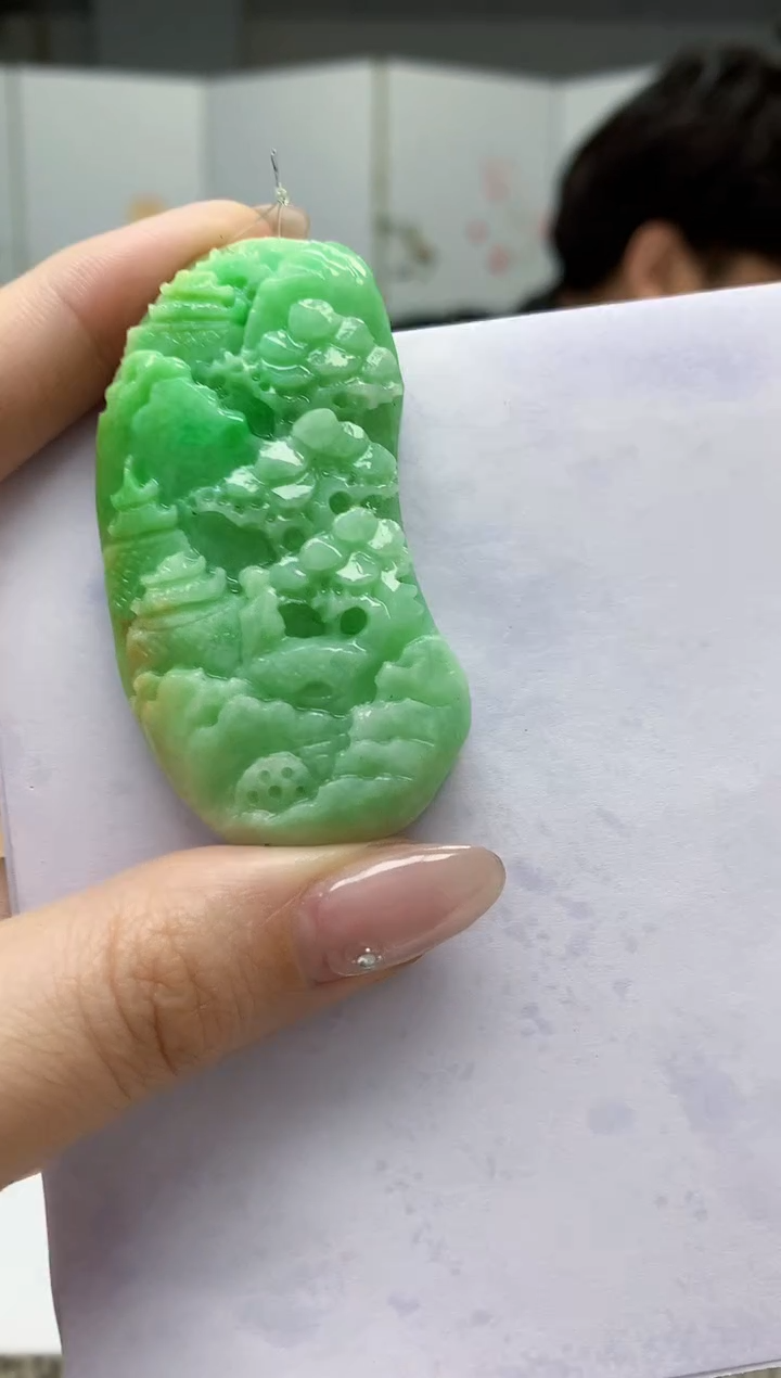【闪购商品】定制翡翠未镶嵌5145jw-毛货挂件59