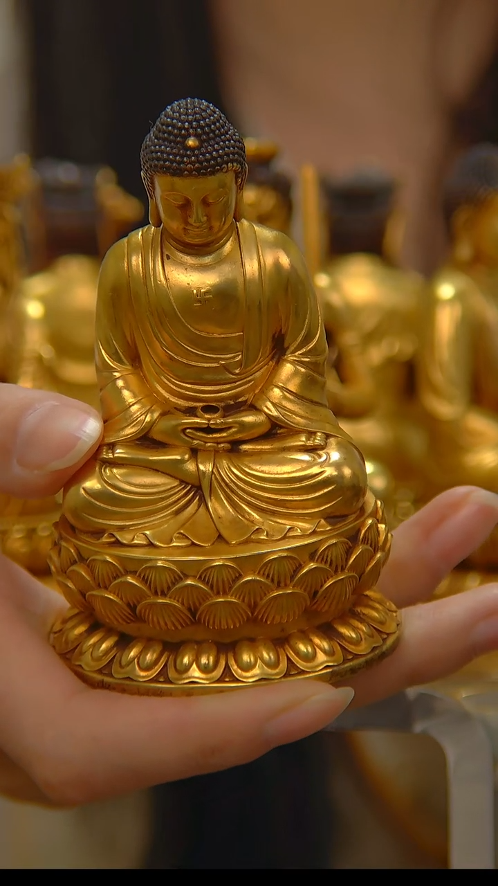 【闪购商品】紫铜鎏金阿弥陀佛9公分