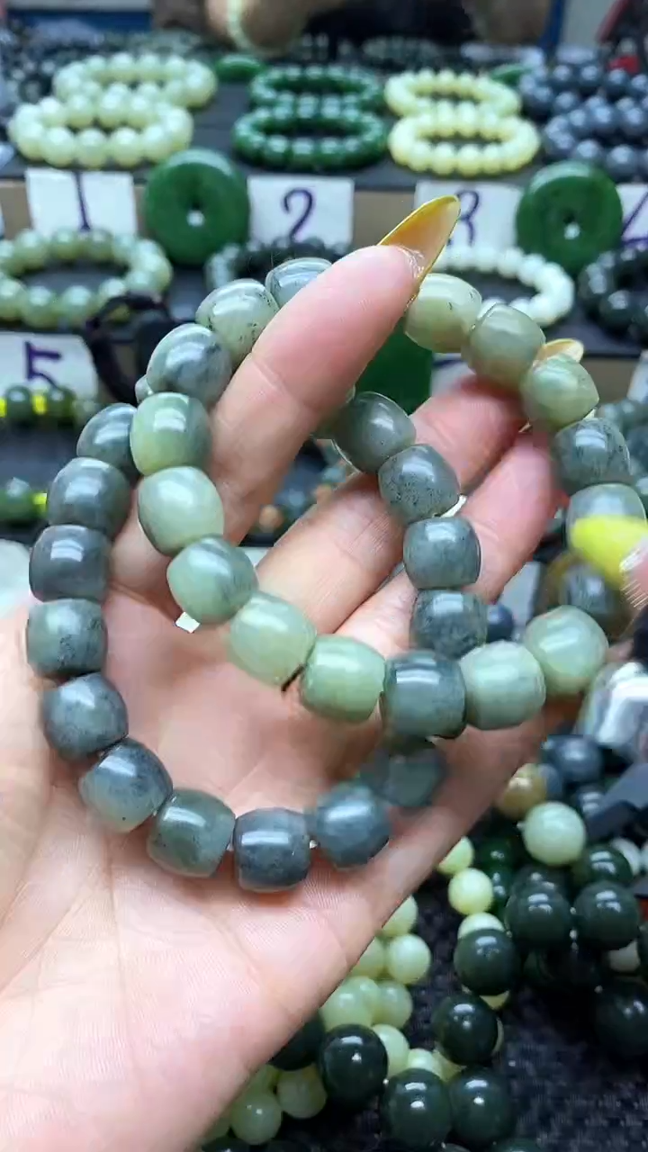 手串未镶嵌和田玉12青花直切多样性拍一发一