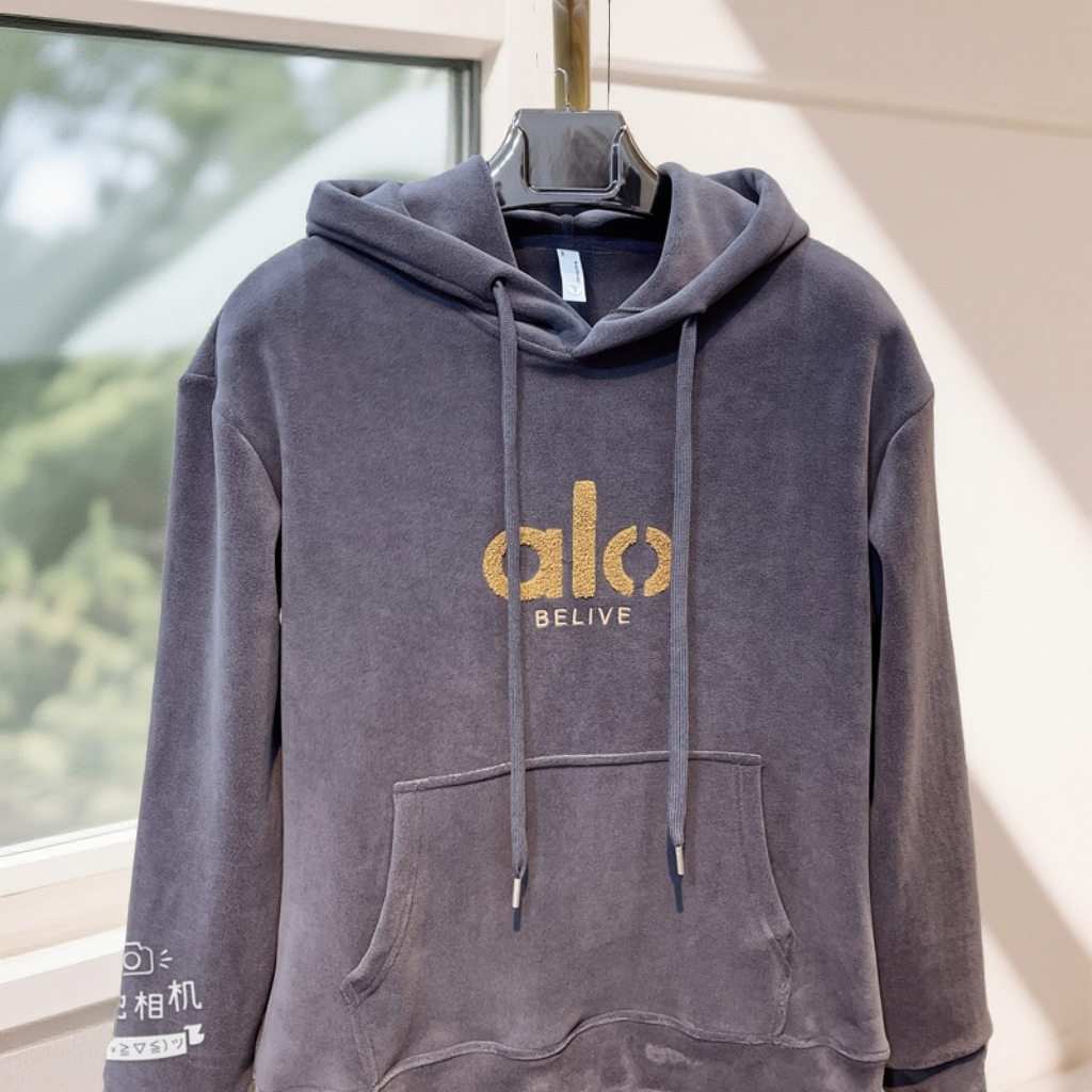 （圣道客）加绒加厚澳粒绒连帽卫衣男时尚潮流百搭重磅上衣#5805   