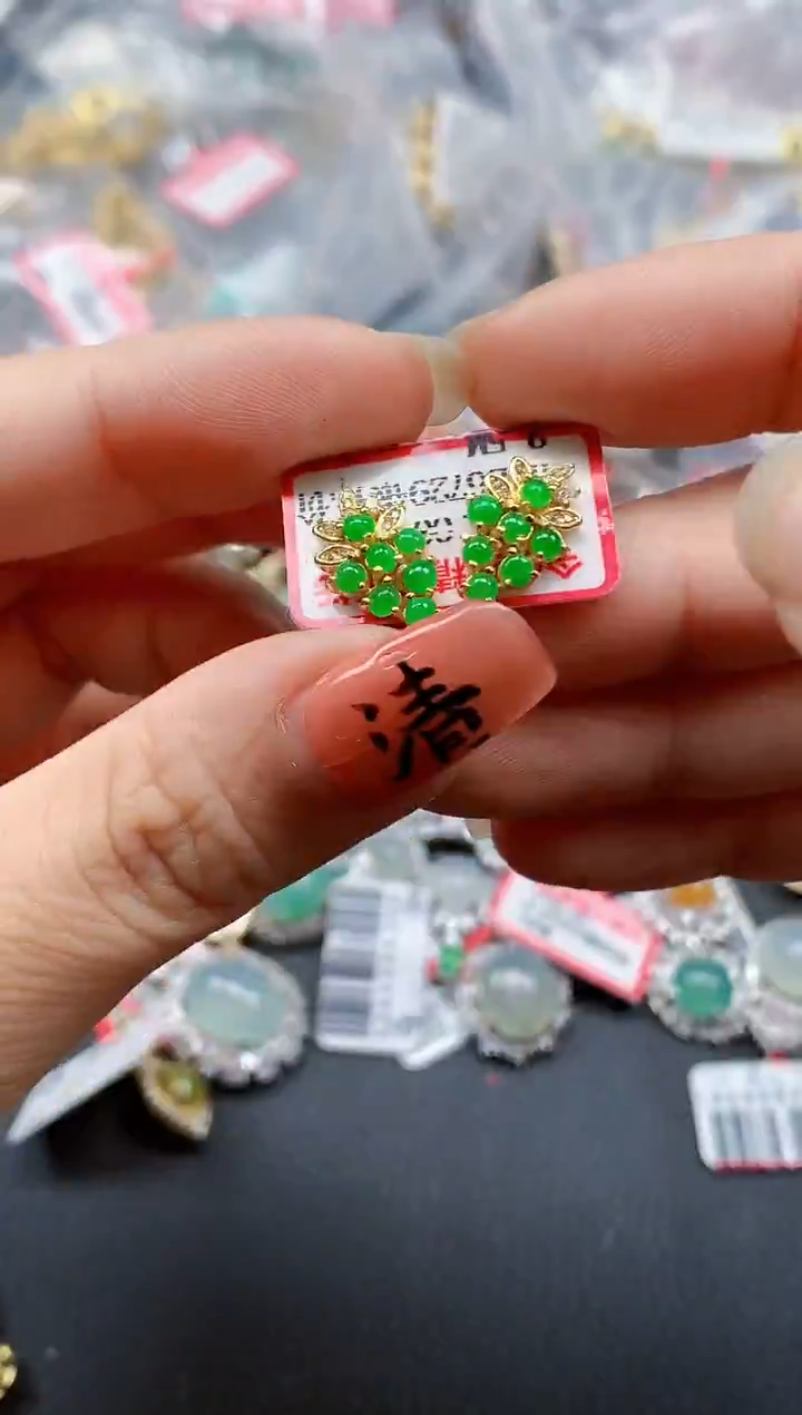 银S925镶嵌戒指翡翠天然A货缅甸翡翠