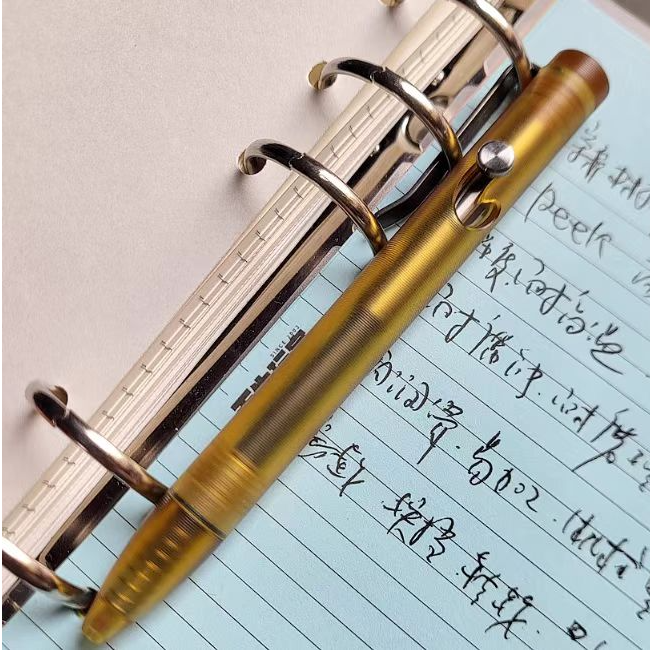 2080型紧凑款傲雷Ultem进口PEI钛合金绘画手写中性笔提拉枪栓按压