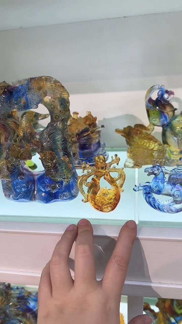 手工艺品琉璃黄色+蓝色