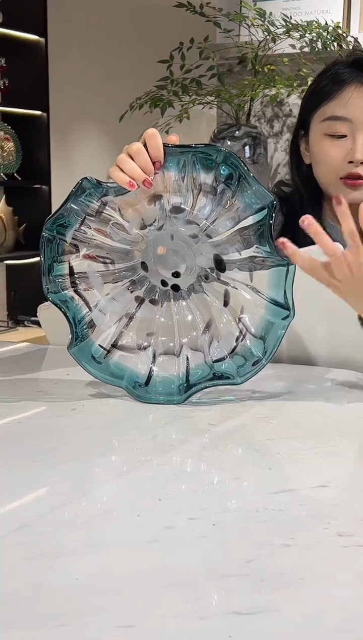 【闪购商品】琉璃荷叶果盘