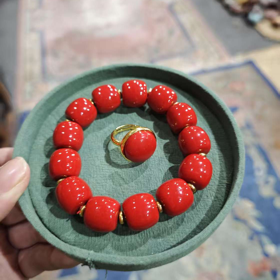 【闪购商品】玛瑙手串一套带戒东1222