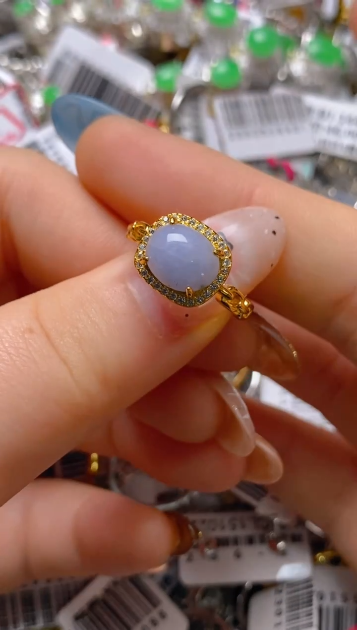 银S925镶嵌戒指翡翠百内无证书