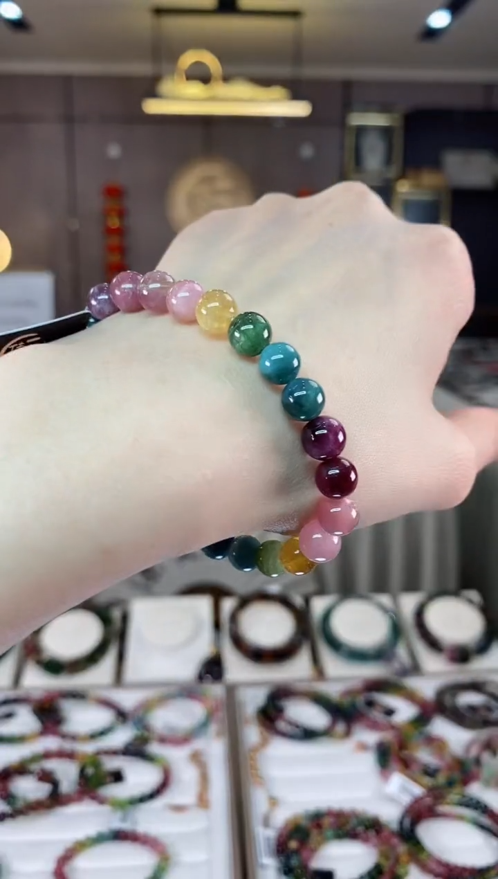 【闪购商品】碧玺单圈手串7mm+未镶嵌一物一证dan