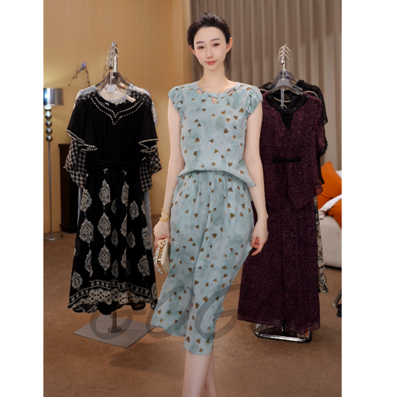 G6815时尚套装女2025新款夏季时髦洋气质高端贵夫人减龄两件套