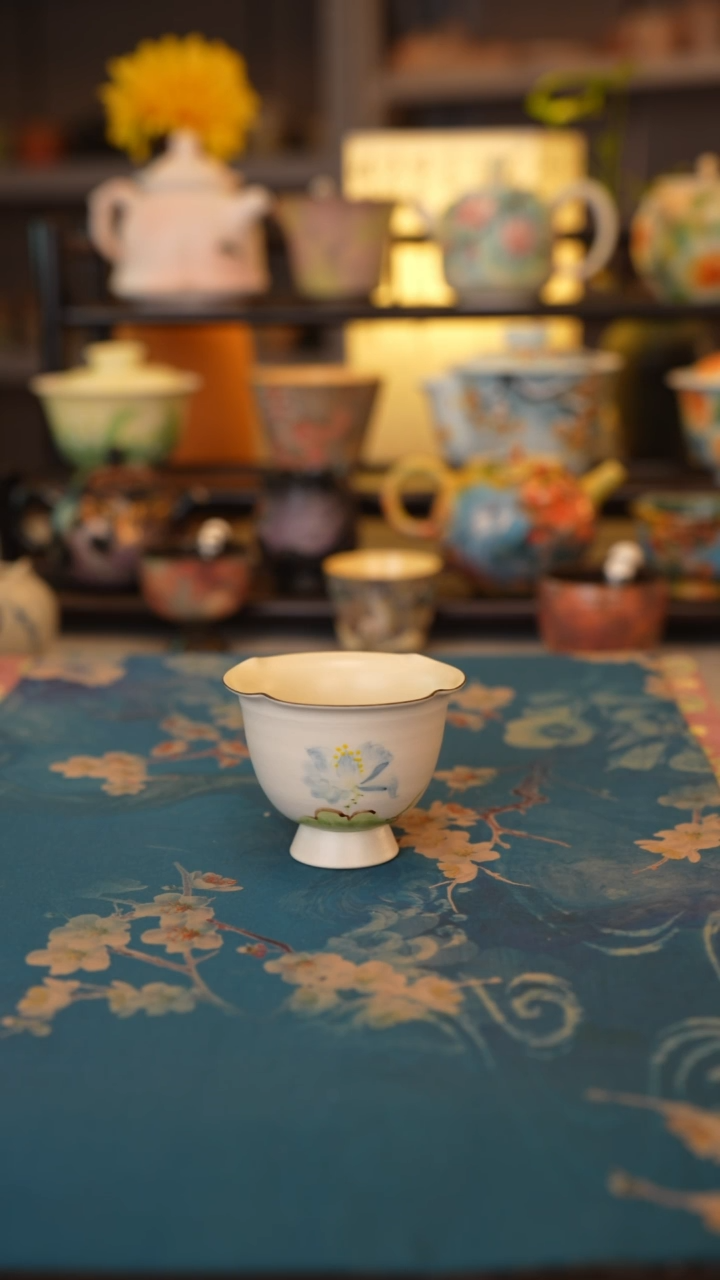 【闪购商品】蓝荷系列 蓝荷花口杯