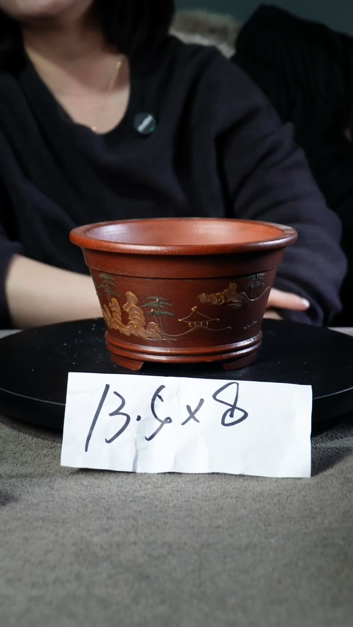 宜兴紫砂小花盆盆