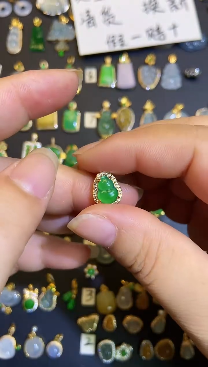 吊坠(不含链)银S925镶嵌翡翠1