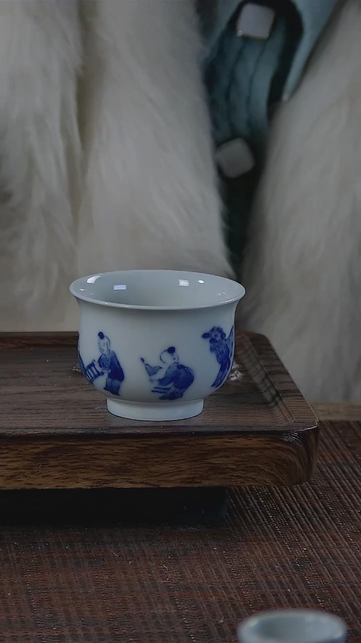 【闪购商品】折葵非器手工手绘婴戏炉式杯