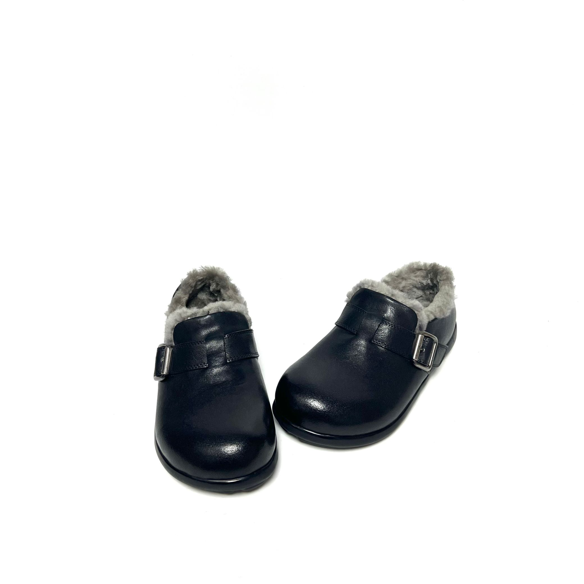 秋冬时尚棉鞋一脚蹬包头保暖加绒加厚舒适博肯软底舒适平底单鞋A