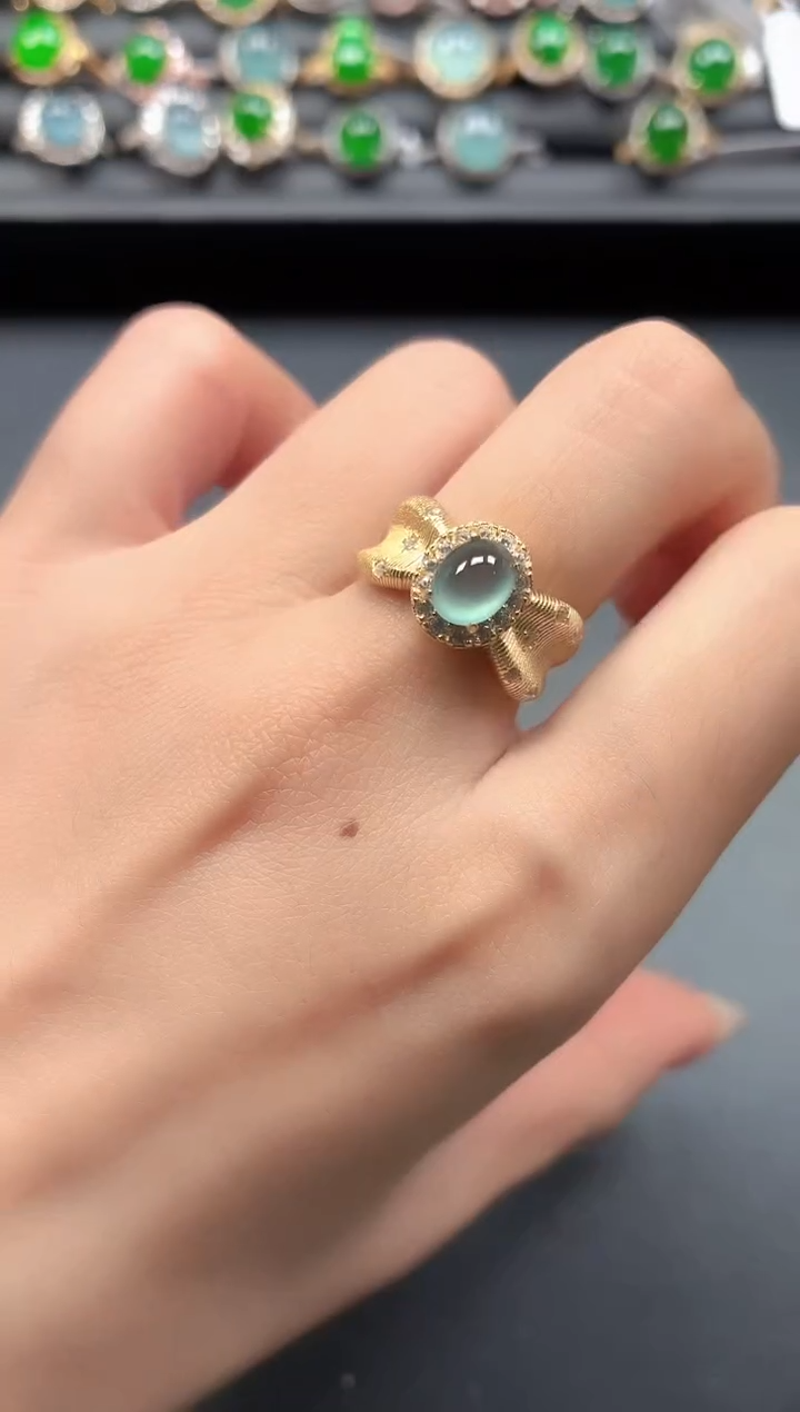 银S925镶嵌戒指翡翠11