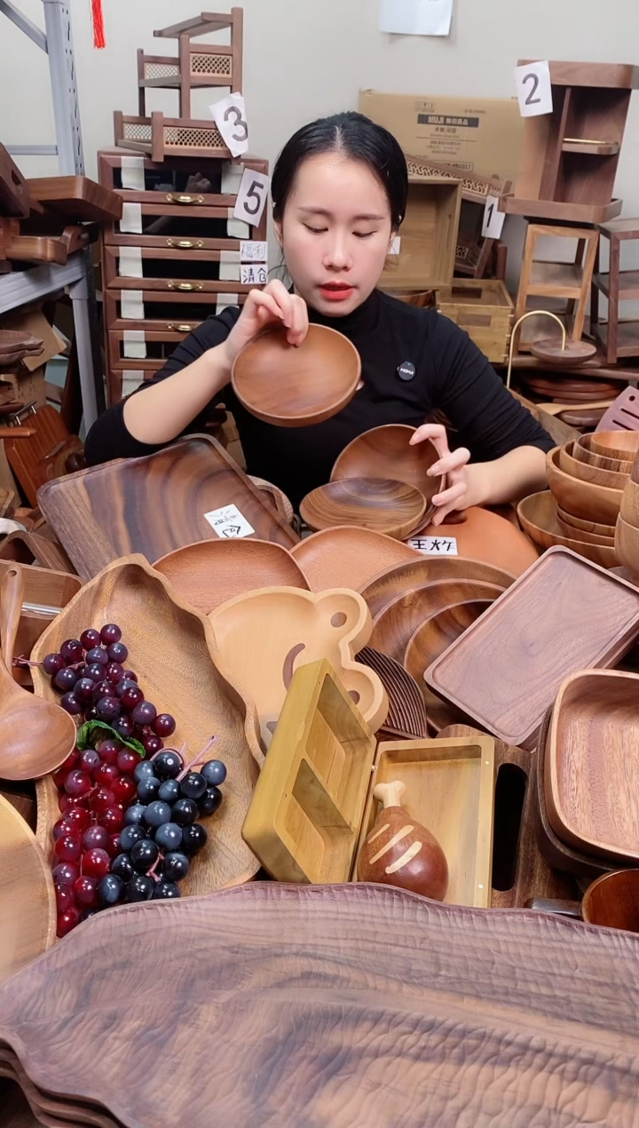 木 南美胡桃木深碟15*5cm  内销 