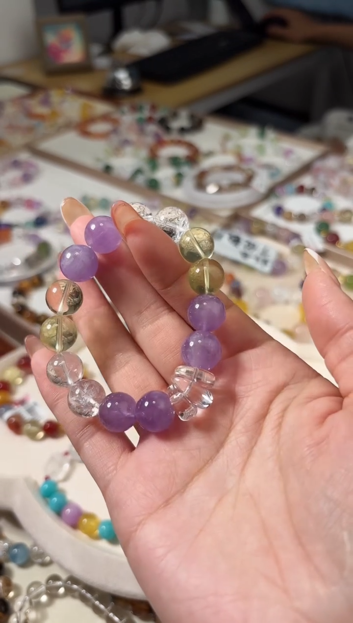 未镶嵌手串水晶新款紫黄手串卡12