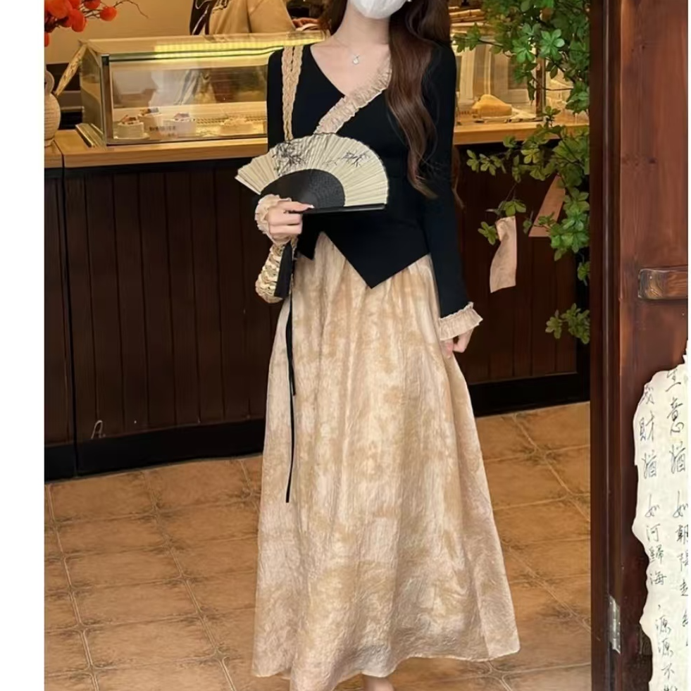 2025新款中式国风高腰半身裙显瘦气质时尚