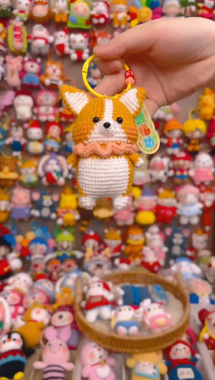 纯手工制作毛线钩织成品柯基