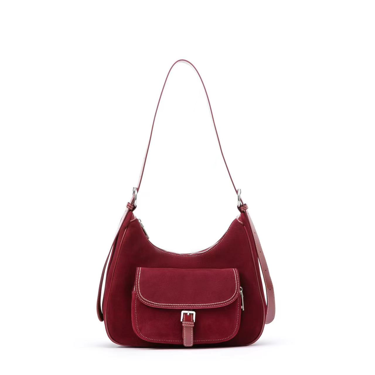 XKY-3616-安可拉红 小香风气质条纹设计师韩版斜跨轻奢女包