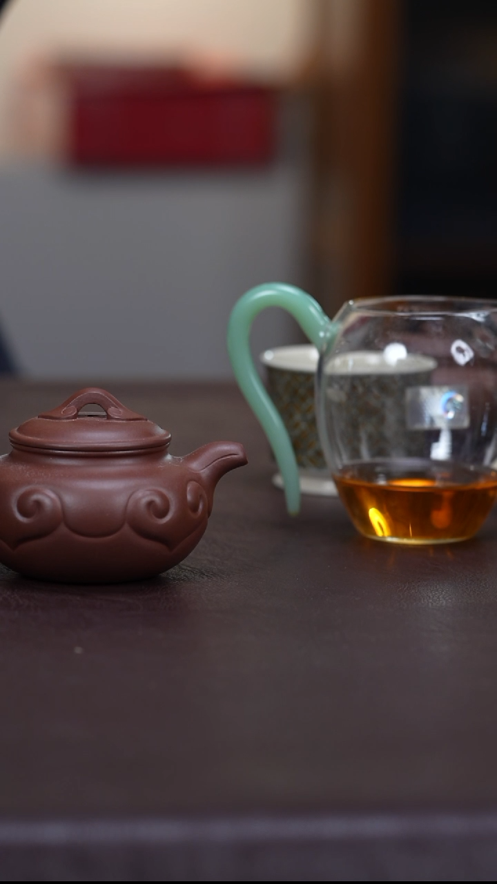 茶壶紫砂170cc紫泥仿古如意 花泥版本