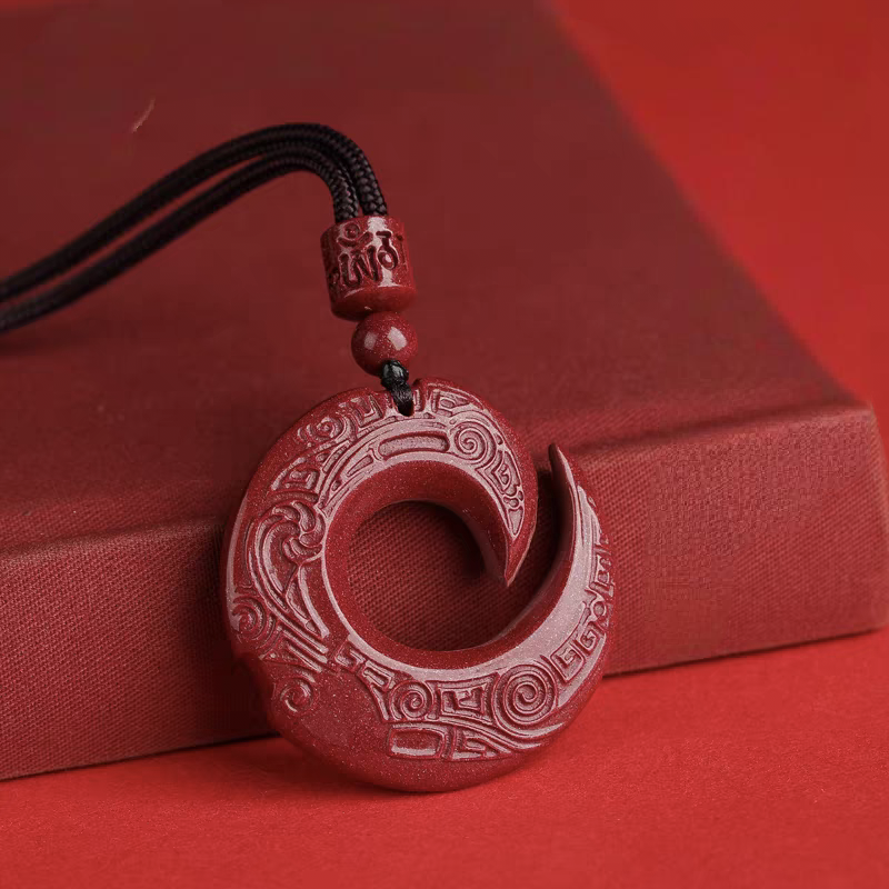 含辰砂工艺品正品高含量朱砂紫金砂保真时来吊坠