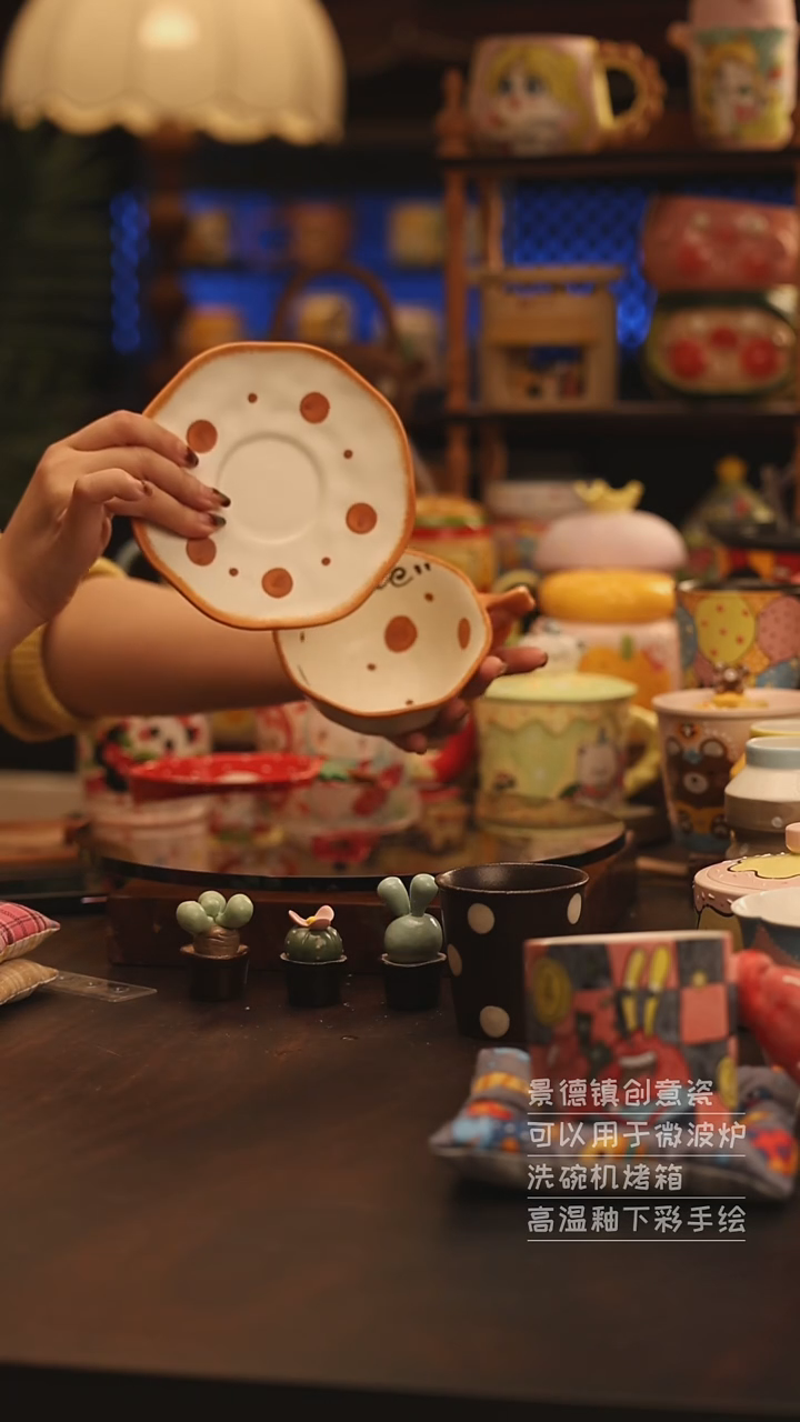 陶瓷景德镇可爱陶瓷釉下彩绘设计师款